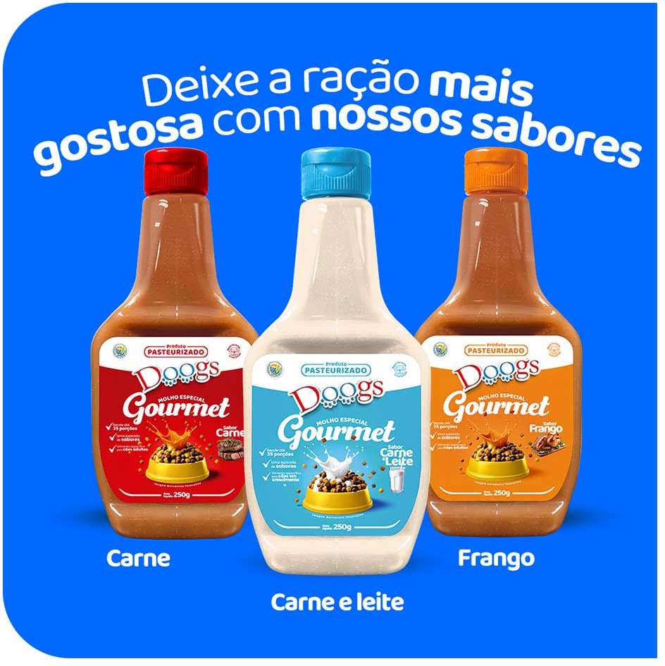 Molho Doogs para Cães Filhotes Sabor Carne e Leite - 250g