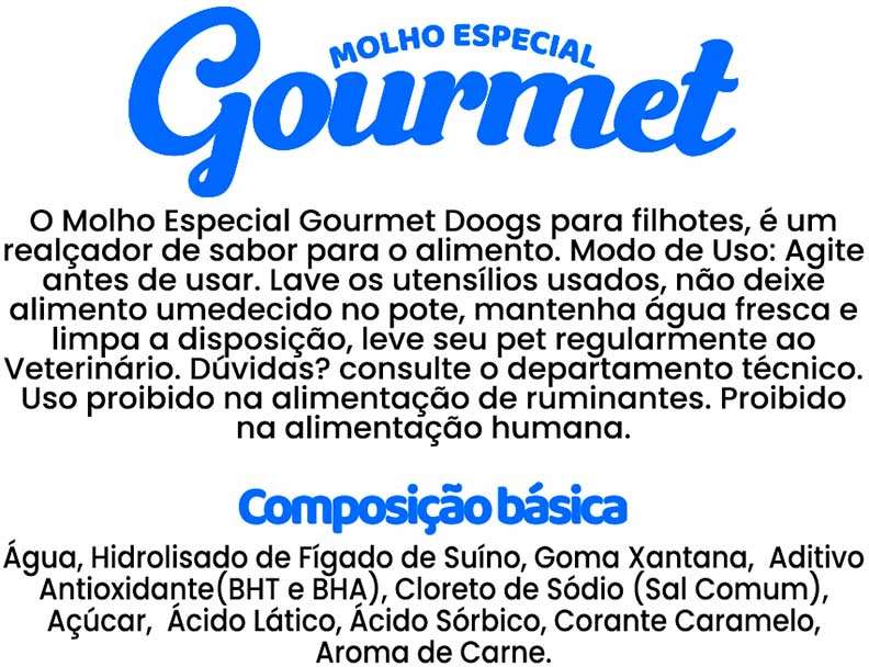 Molho Doogs para Cães Filhotes Sabor Carne e Leite - 250g