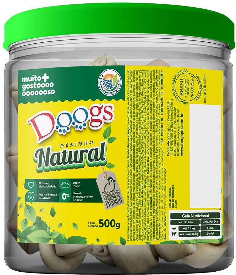 Osso Doogs Super Premium para Cães Porte Mini e Pequeno Sabor Baunilha 2/3 - 500g
