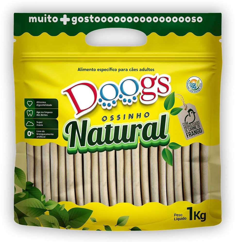 Osso Doogs Super Premium para Cães Porte Grande Sabor Baunilha - 1Kg