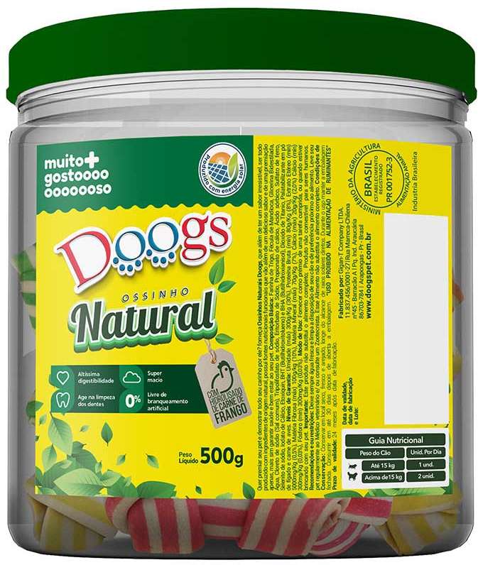 Osso em Pote Doogs Super Premium para Cães Porte Pequeno Sabor Baunilha 3/4 - 500g