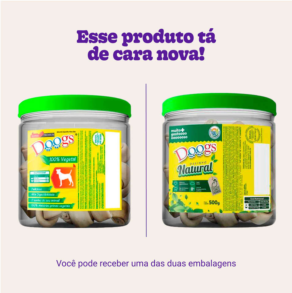 Osso em Pote Doogs Super Premium para Cães Porte Pequeno Sabor Baunilha Natural - 500g