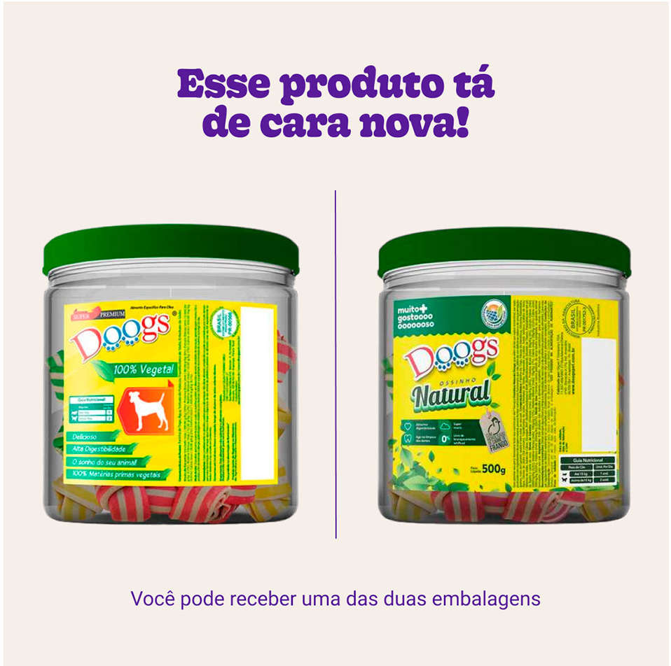Osso em Pote Doogs Super Premium para Cães Porte Pequeno Sabor Baunilha 3/4 - 500g