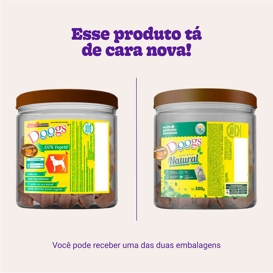 Osso em Pote Doogs Super Premium para Cães Porte Pequeno Sabor Baunilha Integral - 500g