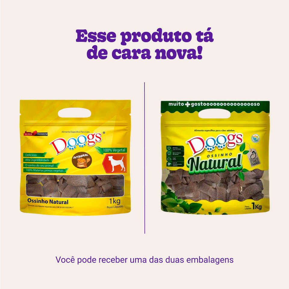 Osso Doogs Super Premium para Cães Porte Médio Sabor Baunilha Integral - 1Kg
