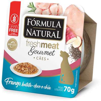 Ração Úmida Fórmula Natural Fresh Meat Gourmet Frango, Batata Doce e Chia para Cães Adultos