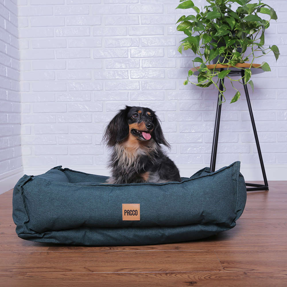 Cama Pacco Puppy Impermeável Ecotec Lisa Verde para Cães - Tam. M
