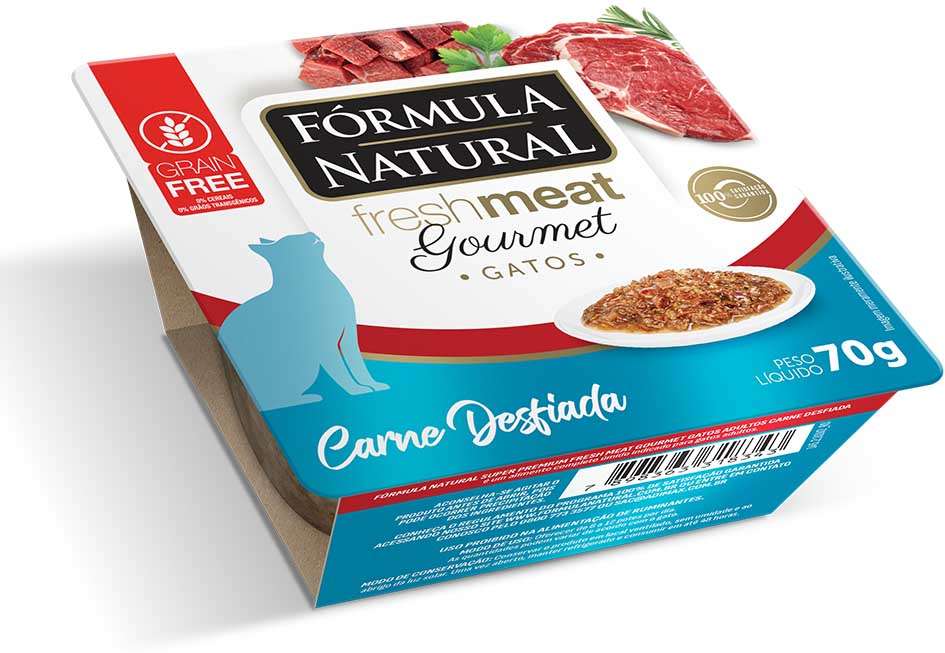 Ração Úmida Fórmula Natural Fresh Meat Gourmet Carne Desfiada para Gatos Adultos - 70 g