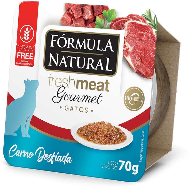 Ração Úmida Fórmula Natural Fresh Meat Gourmet Carne Desfiada para Gatos Adultos - 70 g