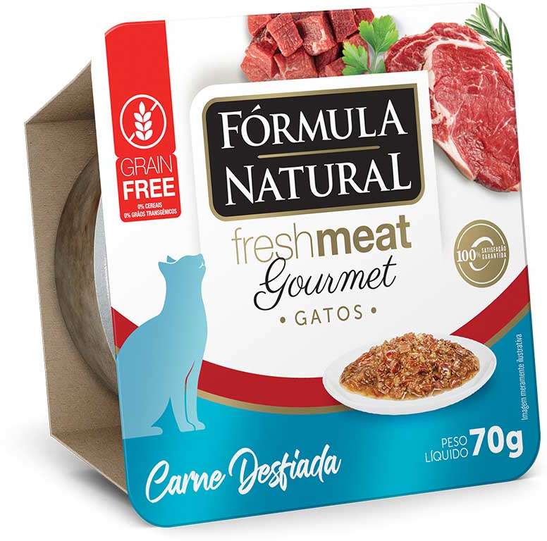 Ração Úmida Fórmula Natural Fresh Meat Gourmet Carne Desfiada para Gatos Adultos - 70 g