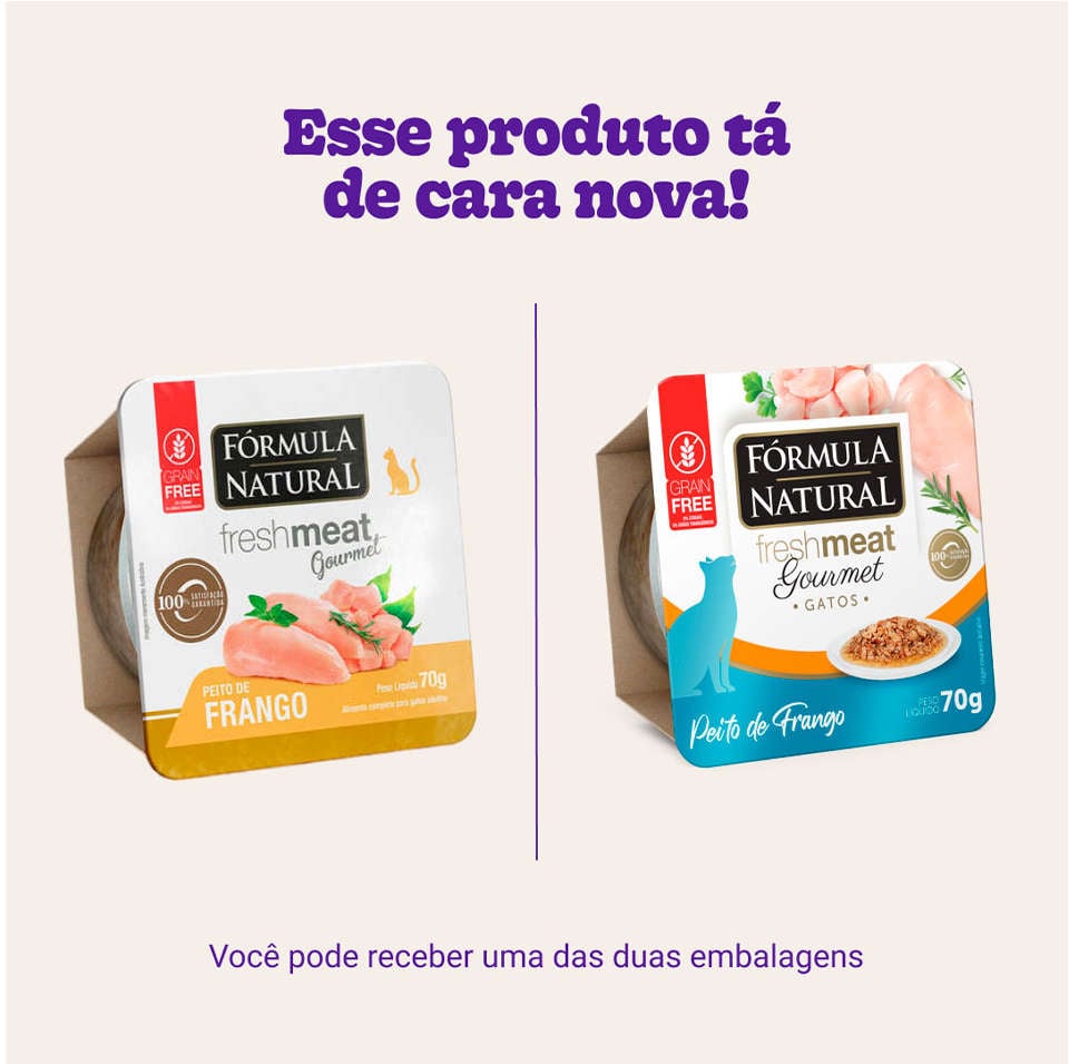 Ração Úmida Fórmula Natural Fresh Meat Gourmet Peito de Frango para Gatos Adultos - 70 g
