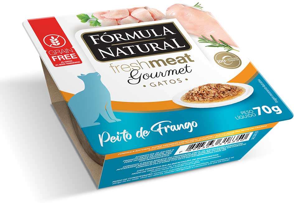 Ração Úmida Fórmula Natural Fresh Meat Gourmet Peito de Frango para Gatos Adultos - 70 g