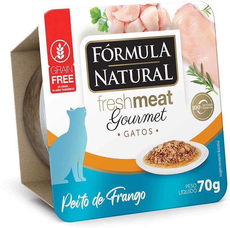 Ração Úmida Fórmula Natural Fresh Meat Gourmet Peito de Frango para Gatos Adultos - 70 g