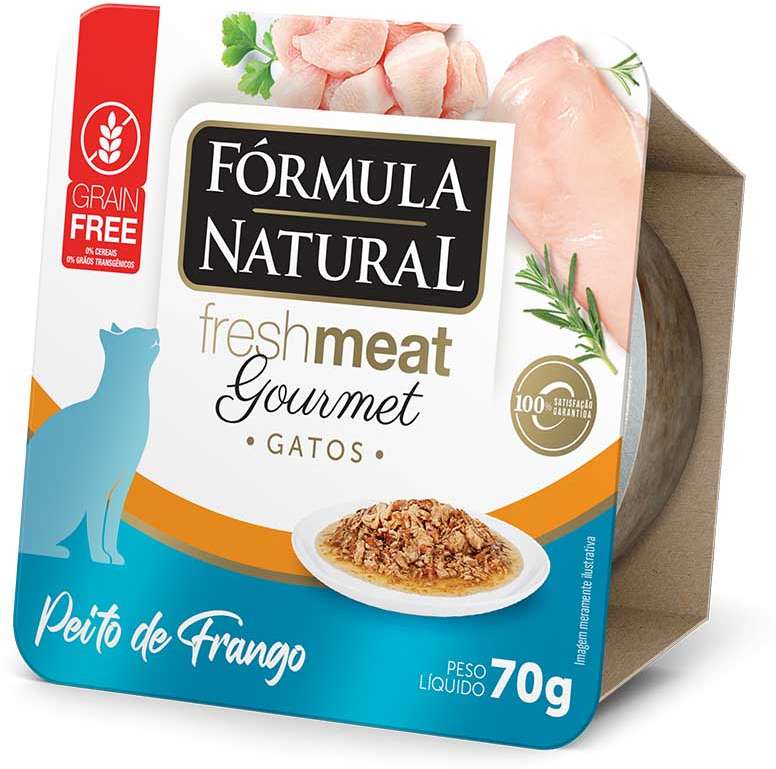 Ração Úmida Fórmula Natural Fresh Meat Gourmet Peito de Frango para Gatos Adultos - 70 g