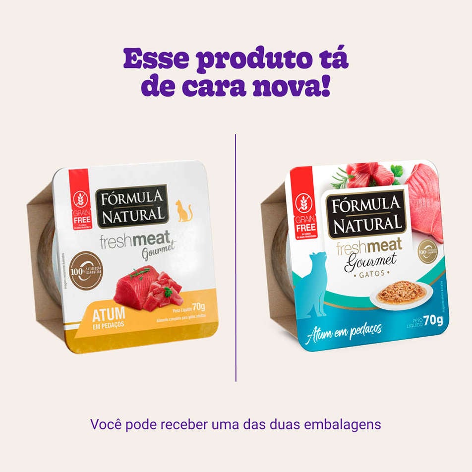 Ração Úmida Fórmula Natural Fresh Meat Gourmet Atum em Pedaços para Gatos Adultos - 70 g