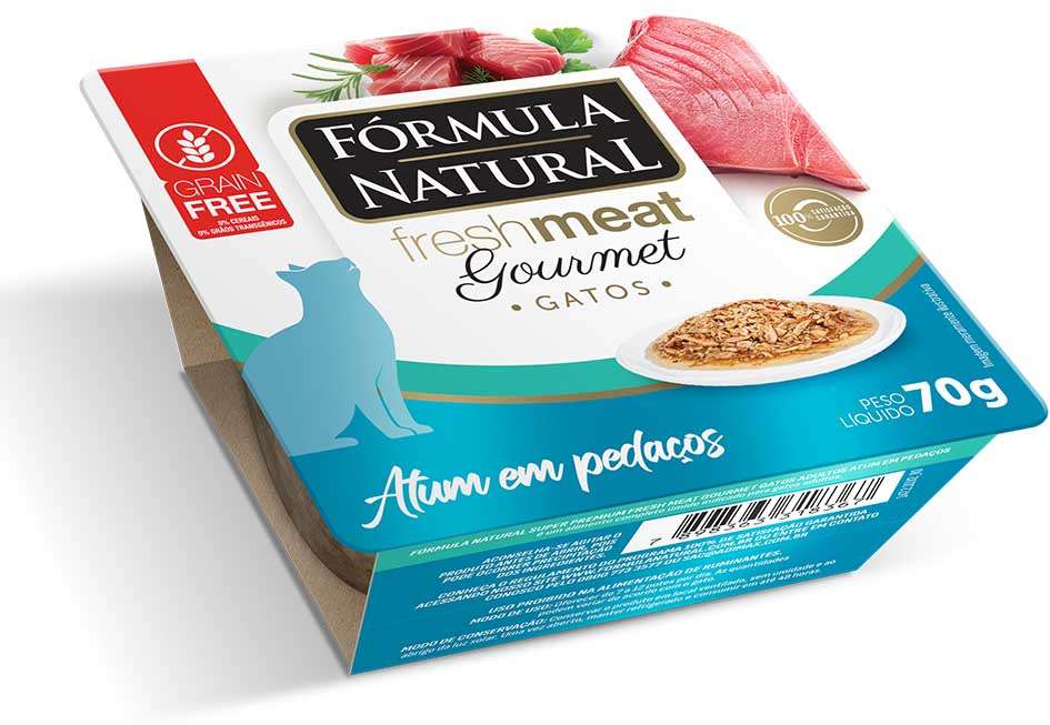 Ração Úmida Fórmula Natural Fresh Meat Gourmet Atum em Pedaços para Gatos Adultos - 70 g