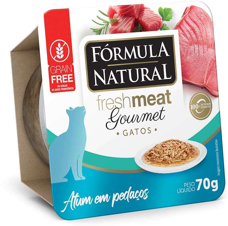 Ração Úmida Fórmula Natural Fresh Meat Gourmet Atum em Pedaços para Gatos Adultos - 70 g