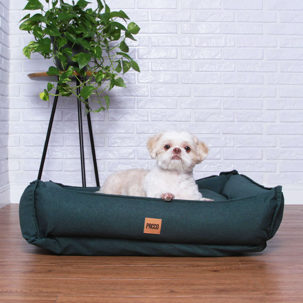 Cama Pacco Puppy Impermeável Ecotec Lisa Verde para Cães - Tam. G