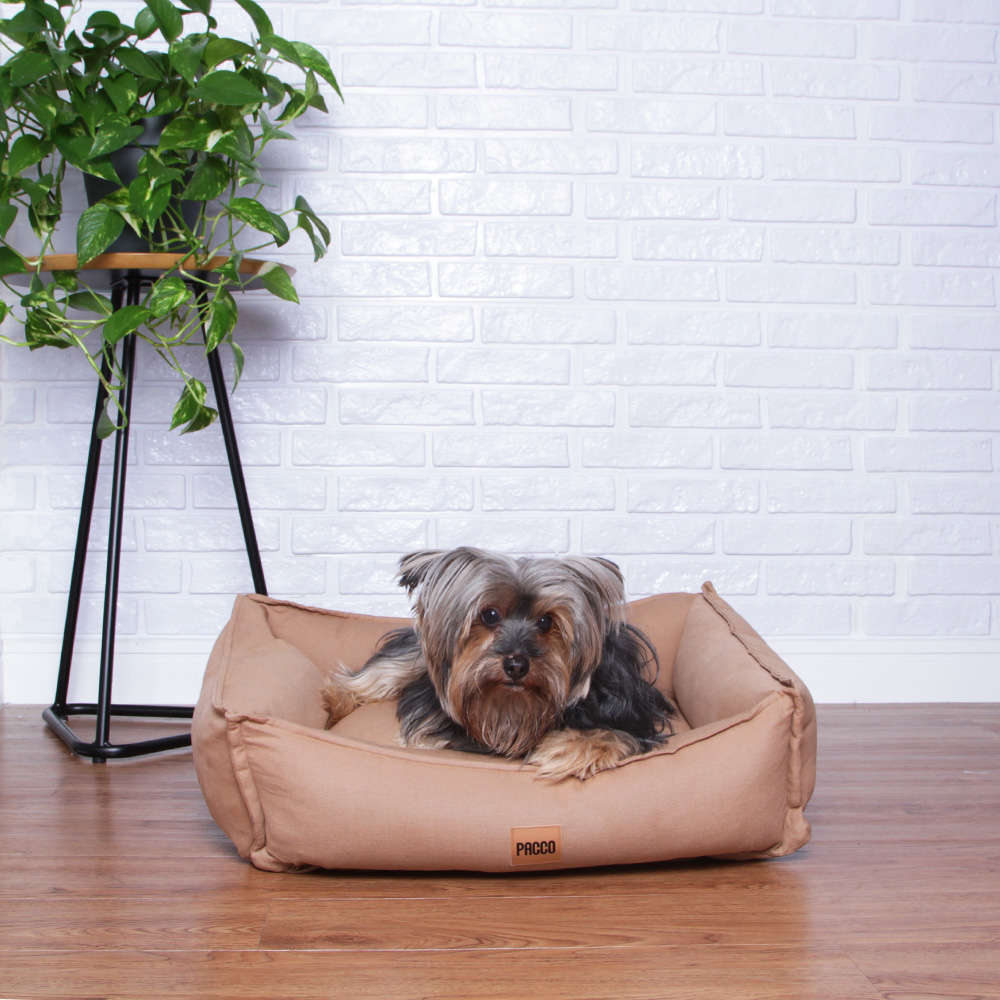 Cama Pacco Puppy Nature Bege 100% Algodão para Cães - Tam. P