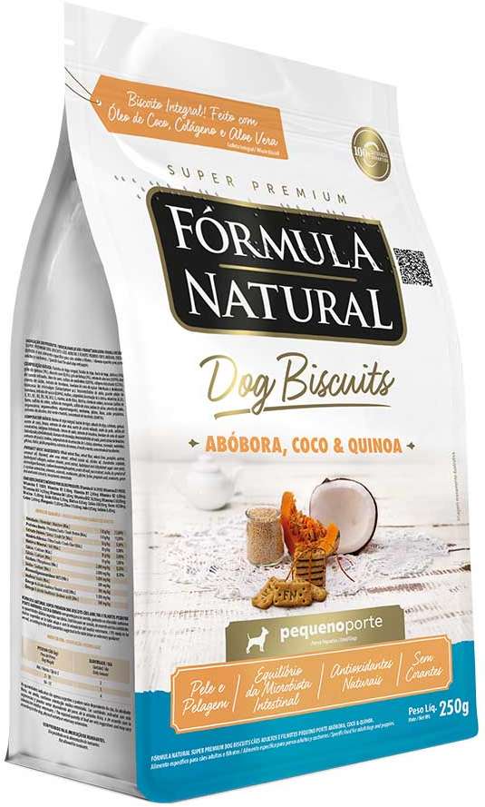 Biscoito Fórmula Natural Super Premium para Cães Porte Mini e Pequeno Sabor Abóbora e Coco - 250g