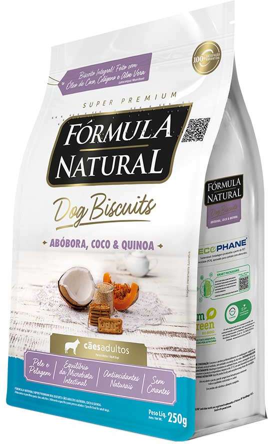 Biscoito Fórmula Natural Super Premium para Cães Porte Médio e Grande Sabor Abóbora e Coco - 250g