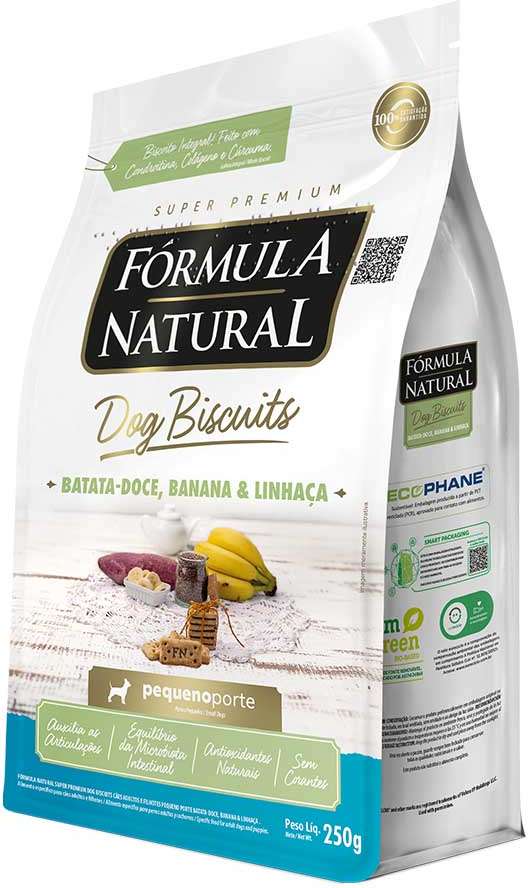 Biscoito Fórmula Natural Super Premium para Cães Porte Mini e Pequeno Sabor Banana e Batata Doce - 250g