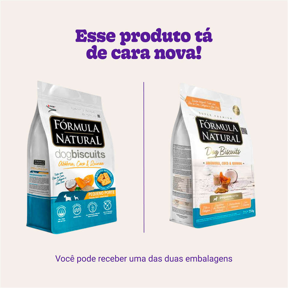 Biscoito Fórmula Natural Super Premium para Cães Porte Mini e Pequeno Sabor Abóbora e Coco - 250g