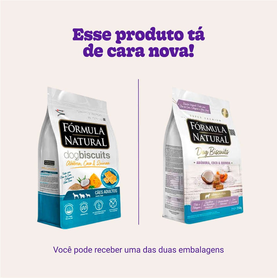 Biscoito Fórmula Natural Super Premium para Cães Porte Médio e Grande Sabor Abóbora e Coco - 250g