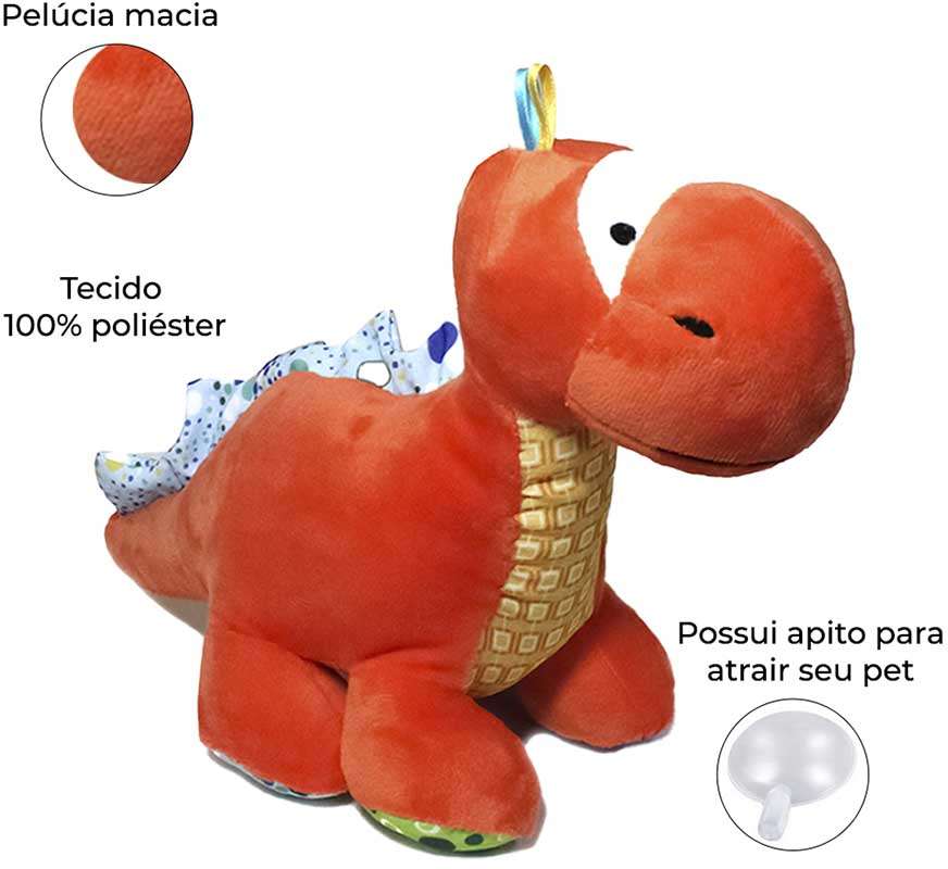 Brinquedo Pelúcia Dino Rex - Tam. P