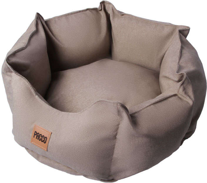 Cama Pacco Puppy Impermeável Ninho Ecotec Lisa Bege para Cães e Gatos - Tam. M