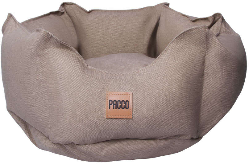 Cama Pacco Puppy Impermeável Ninho Ecotec Lisa Bege para Cães e Gatos - Tam. M
