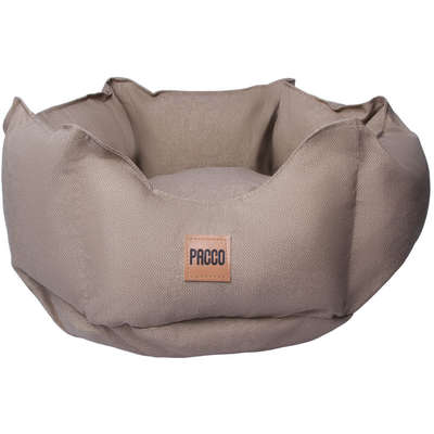 Cama Pacco Puppy Impermeável Ninho Ecotec Lisa Bege para Cães e Gatos