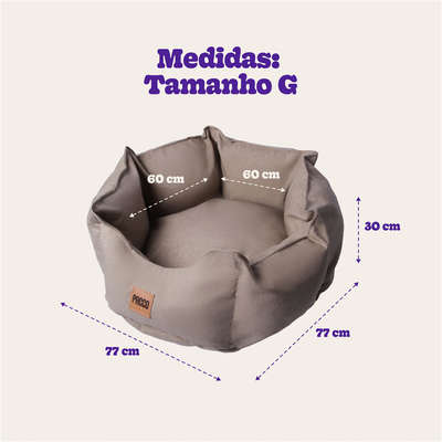 Cama Pacco Puppy Impermeável Ninho Ecotec Lisa Bege para Cães e Gatos