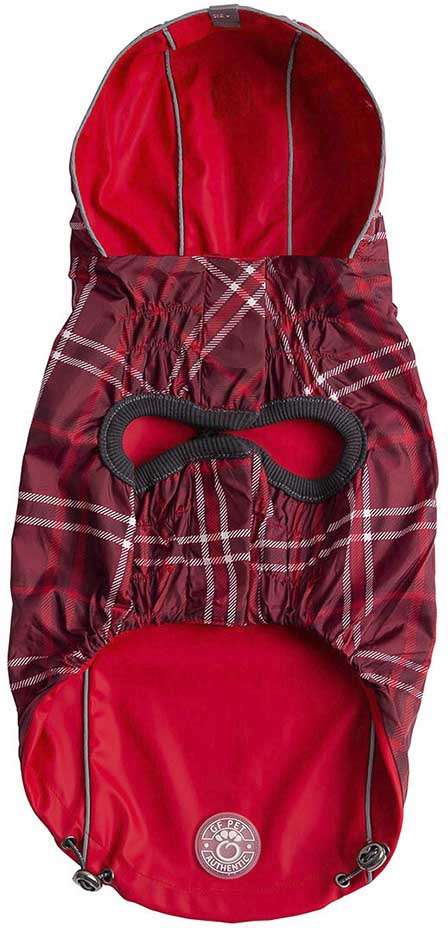 Capa de Chuva GF Pet Dupla Face Vermelho e Xadrez para Cães - Tam.G