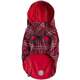 Capa de Chuva GF Pet Dupla Face Vermelho e Xadrez para Cães
