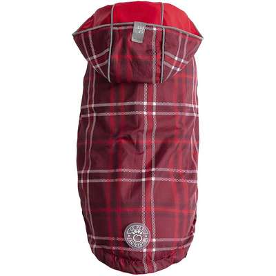 Capa de Chuva GF Pet Dupla Face Vermelho e Xadrez para Cães