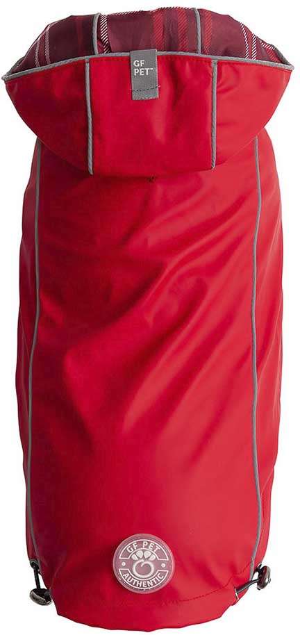 Capa de Chuva GF Pet Dupla Face Vermelho e Xadrez para Cães - Tam.G