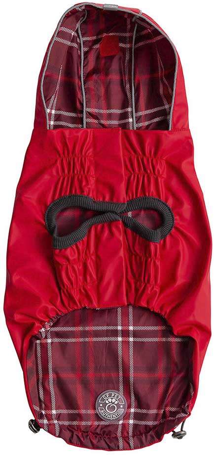 Capa de Chuva GF Pet Dupla Face Vermelho e Xadrez para Cães - Tam.G