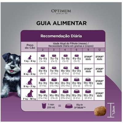 Ração Optimum Frango e Arroz para Cães Filhotes até 18 meses Raças Pequenas e Minis