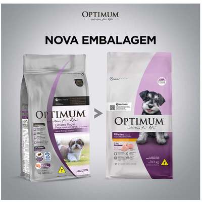 Ração Optimum Frango e Arroz para Cães Filhotes até 18 meses Raças Pequenas e Minis
