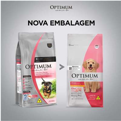 Ração Optimum Frango e Arroz para Cães Filhotes Raças Médias e Grandes até 18 meses