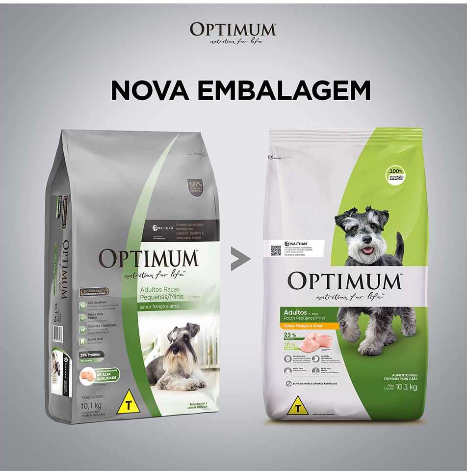 Ração Seca Optimum Frango e Arroz para Cães Adultos Raças Pequenas e Minis - 3Kg