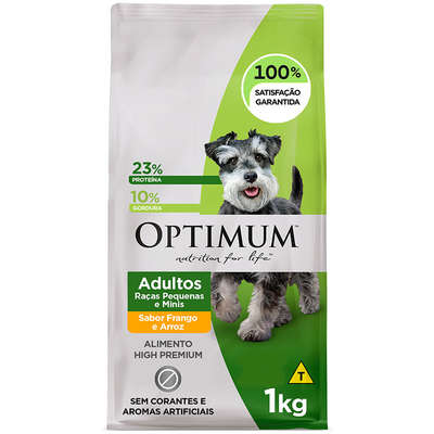 Ração Seca Optimum Frango e Arroz para Cães Adultos Raças Pequenas e Minis