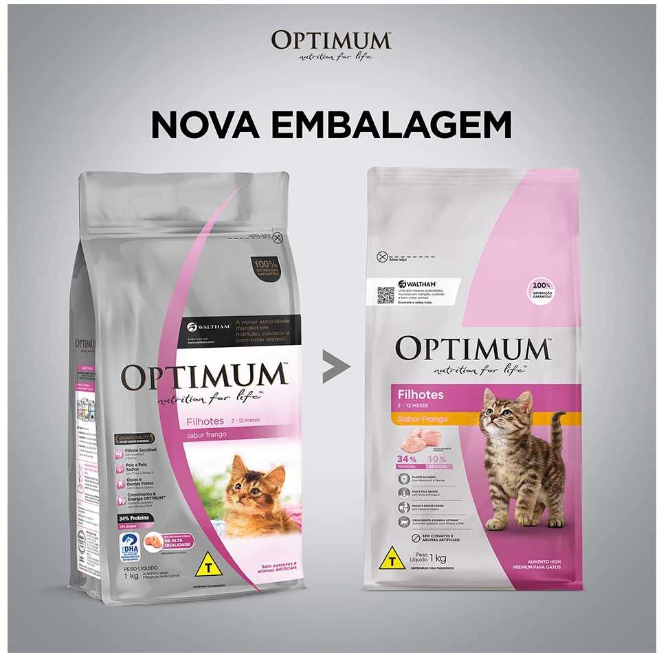 Ração Optimum Frango para Gatos Filhotes 2 a 12 meses - 3Kg