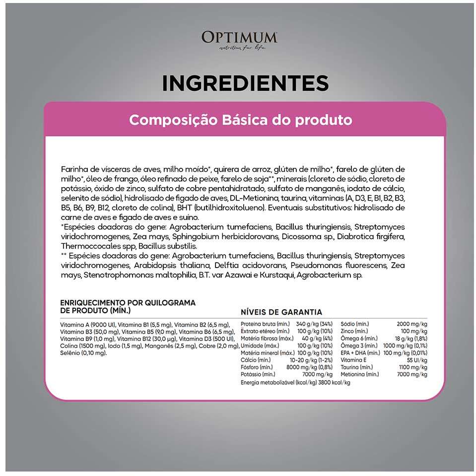Ração Optimum Frango para Gatos Filhotes 2 a 12 meses - 3Kg