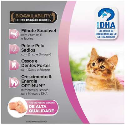 Ração Optimum Frango para Gatos Filhotes 2 a 12 meses