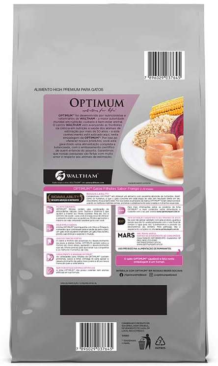 Ração Optimum Frango para Gatos Filhotes 2 a 12 meses - 3Kg