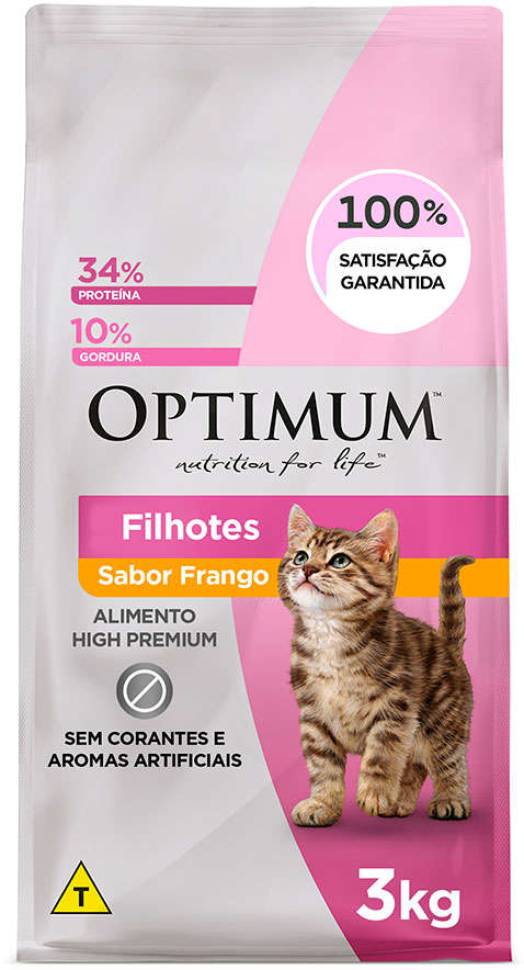 Ração Optimum Frango para Gatos Filhotes 2 a 12 meses - 3Kg