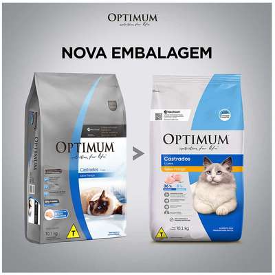 Ração Seca Optimum Frango para Gatos Adultos Castrados