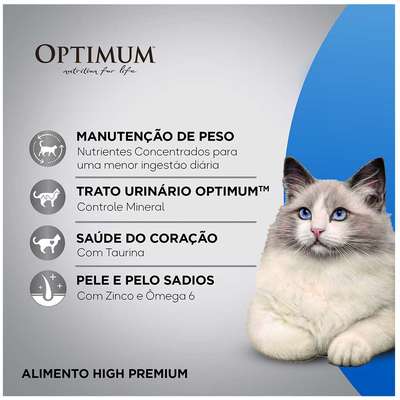 Ração Seca Optimum Frango para Gatos Adultos Castrados